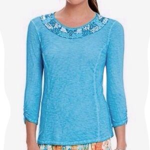 REBA SAHARA OASIS TURQUOISE TOP SZ LG